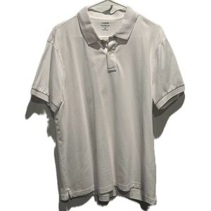 J Crew Flex Pique Polo Size: L Color:White